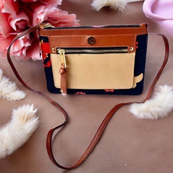 Crossbody Handbag Linen + Leather Skinny SPARTINA Daufuskie Island - Picture 5 of 13